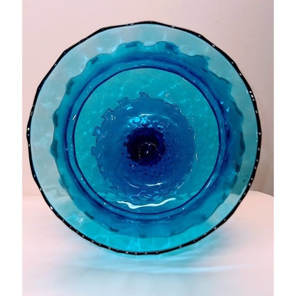 Vintage Italian Empoli Thumbprint glass vase - Picture 2 of 3